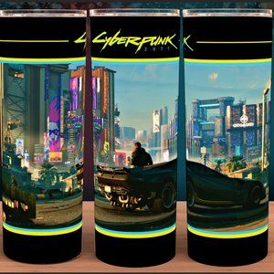 Cyberpunk Night City Samurai Tumbler 20oz
